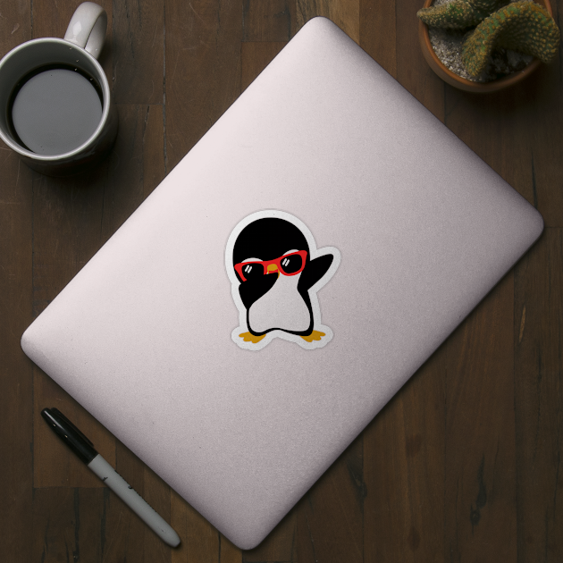 Funny Cool Dabbing Penguin Boy by Illustradise